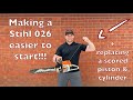 Making an older chainsaw easier to start (Stihl 026 scored cylinder repair / update)