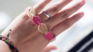 Pulsera de hojas en macrame paso a paso | bracelet leaves macrame