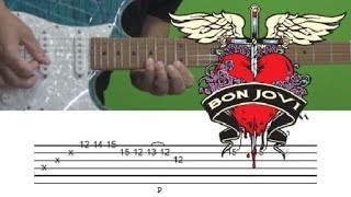 Bon Jovi - Livin' on a Prayer (Guitar Solo) Lesson with Tabs!