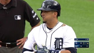 TB@DET: V-Mart rips an RBI single to open the scoring