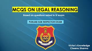 LEGAL REASONING MCQs- PUNJAB SUB INSPECTOR Exam 2021/Judiciary/Law/All Punjab and India level exams
