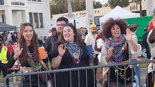 Devotee Youth Chants Hare Krishna at Gasparilla Ratha-yatra and Crowd Cheers