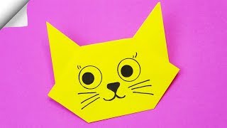 Origami CAT easy  DIY paper crafts  Origami CAT face