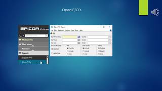 PURCH OPEN PURCHASE ORDERS