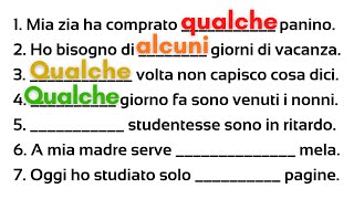 Italian how to choose between QUALCHE and ALCUNO | Small quantities | Learn italian free lessons