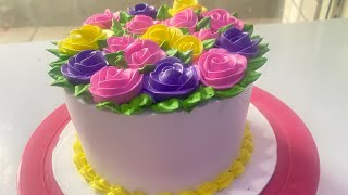 Colourful Flowers cake design#shorts #durgabakery #jscdesigner #youtubeshorts #flowerscake #shots