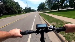 ecotric 20in 48v fat tire e-bike long ride around town