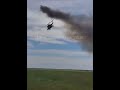 Ukrainian Mi-8 helicopters firing at Russian positions with S-8 unguided Rockets