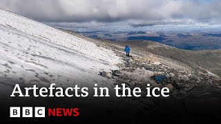 Melting ice reveals hidden Viking artefacts  - BBC News