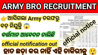 ଆସିଗଲା Army ତରଫରୁ ବଡ଼ ନିଯୁକ୍ତି 😲😱🥰// ARMY BRO RECRUITMENT 2024//BRODER ROADS ORGANIZATION 2024/#BRO.