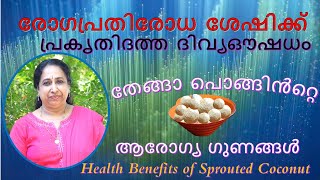 രോഗപ്രതിരോധ ശേഷിക്ക് പ്രകൃതിദത്ത ദിവ്യഔഷധം - തേങ്ങാ പൊങ്ങിൻറ്റെ (Sprouted Coconut) ആരോഗ്യ ഗുണങ്ങൾ