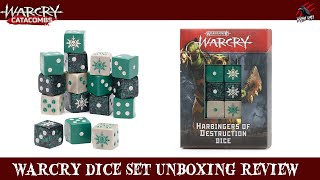 WARCRY DICE - HARBINGERS OF DESTRUCTION DICE REVIEW UNBOXING - What’s In The Warcry dice Set Box?