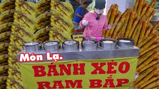 Món lạ SG bánh xèo ram bắp người Quảng Ngãi rành người nơi khác lạ khách đông không kịp đổ bánh giao