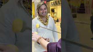 Gold man kashif at packages mall Lahore Pakistan #icecream #turkishicecream #turkey #viral