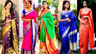 Pure silk Saree Design | Designer Silk Sarees | Silk Saree Ideas | Silk Sarees #saree #sarees