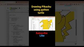 drawing Pikachu using python turtle #programming #pythonturtle #pikachu