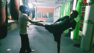 Karate kick boxing  track Taekwondo vs Muay Thai | Martial Arts kicks Scene (Real Contact Hits)
