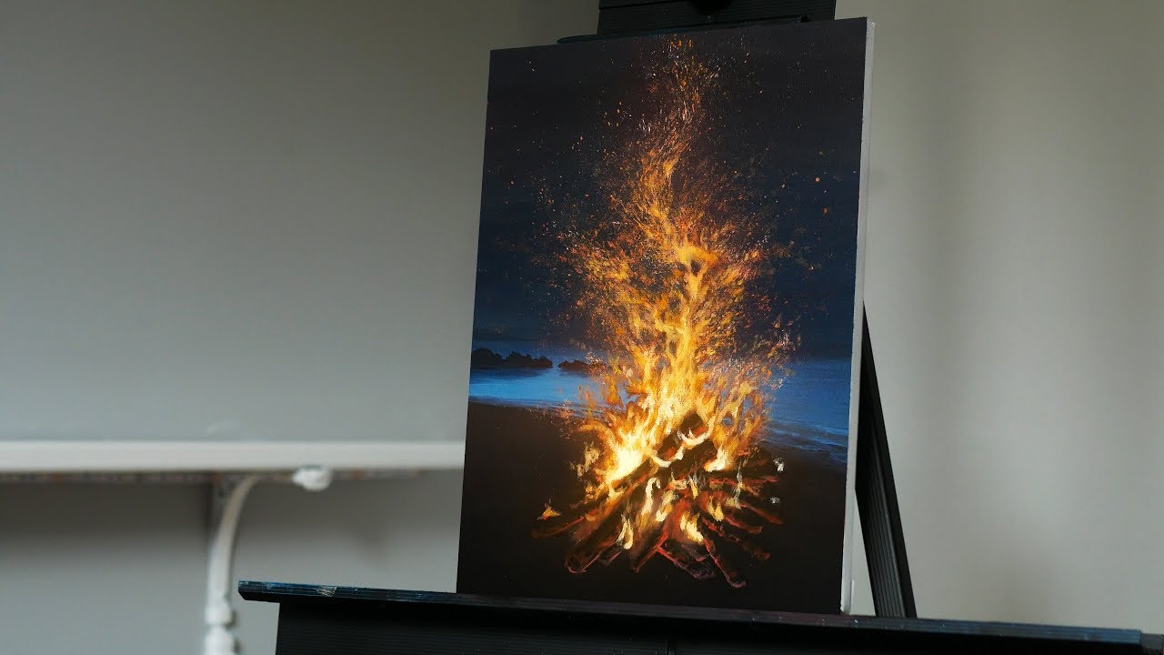 Fire Acrylic Painting