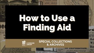 How to Use a Finding Aid