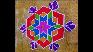 9 முதல் 5: இடை புள்ளி கோலம்#kolam #kolamdesign #kolamrangoli #kolamdesigns #youtube #trending