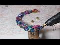 african print woven rope necklace diy tutorial