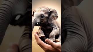 the elephant calf is very small