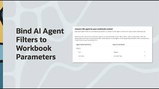 Bind AI Agent Filters to Workbook Parameters in Oracle Analytics