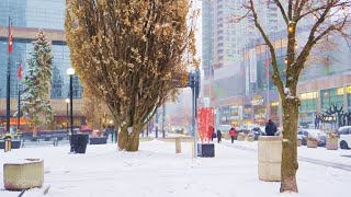🇨🇦 CANADA Travel - NORTH YORK Toronto Canada Winter Snowfall and City Vibes 4K