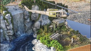 Realistic Waterfall with Bell UH1 / Realistischer Wasserfall in scale 1:48