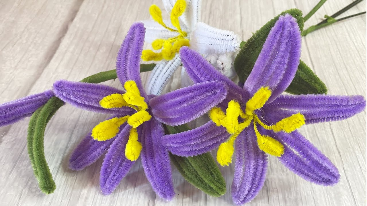 How To Make A Pipe Cleaner Flower Pipe Cleaner Craft Lily Flower