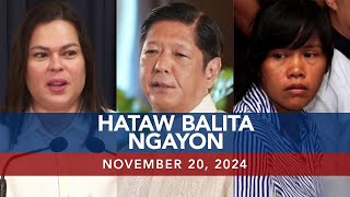 UNTV: Hataw Balita Ngayon |  November 20, 2024