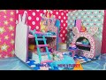 how to build a cute pink rabbit tiny house for the rabbit family 💖miniature cardboard house bedroom