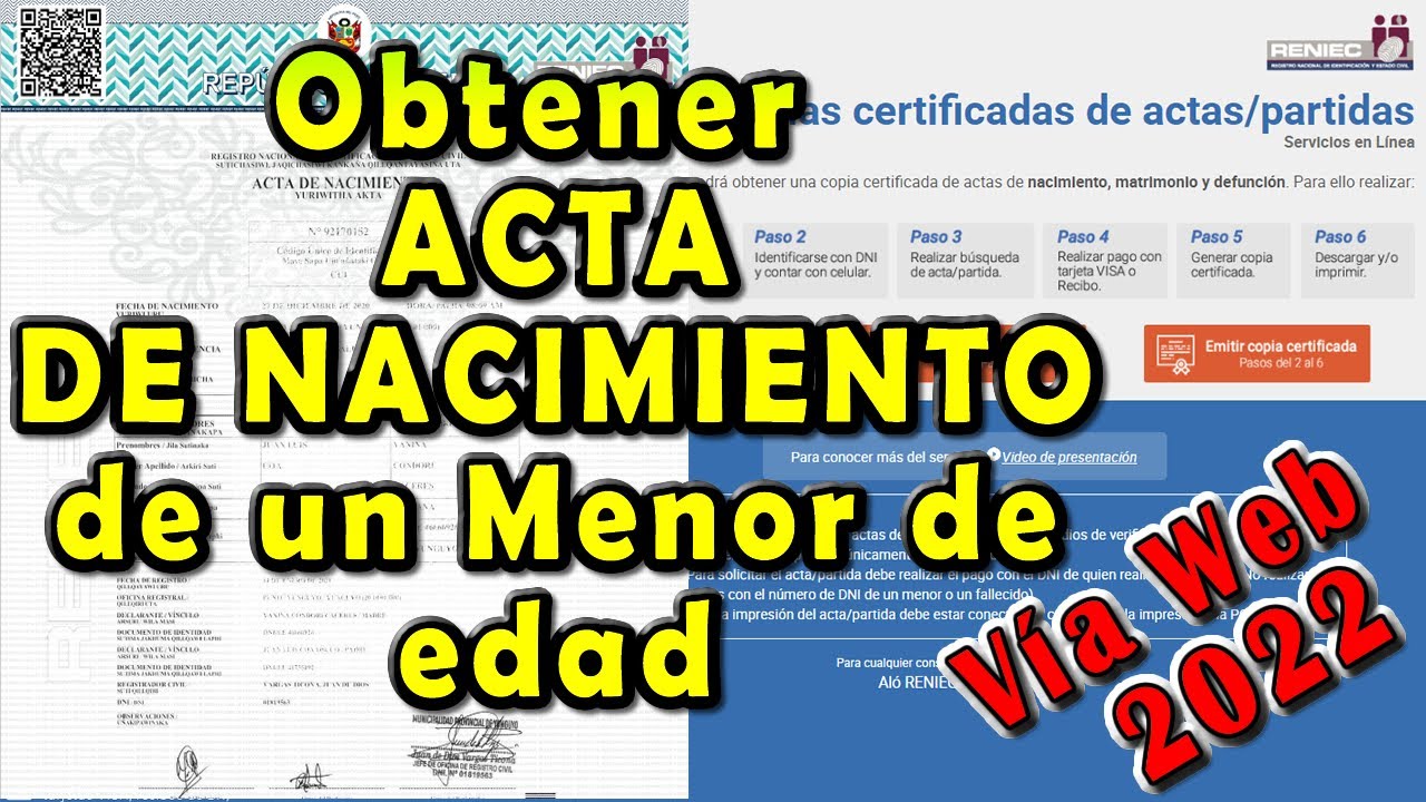 Copia Certificada De Acta De Nacimiento Via Internet 2022 De Un Menor ...