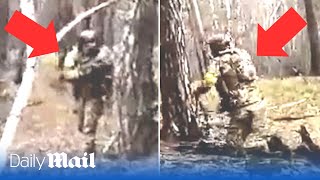 Finnish volunteers target Russian soldiers during fierce gun battle in Ukraine