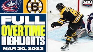 Columbus Blue Jackets vs. Boston Bruins | FULL Overtime Highlights - March 30, 2023