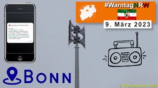 Warntag NRW 2023 | Sirenenprobe, Cell Broadcast \u0026 Radiodurchsage | Probealarm Bonn: Hörmann ECN 1200