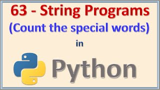 Python program to count and display the special words from the string