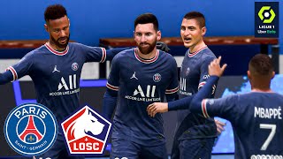 Paris Saint Germain vs Lille Ft. Sergio Ramos, Messi, | Ligue 1 Uber Eats 30 Oct, 2021 | Gameplay
