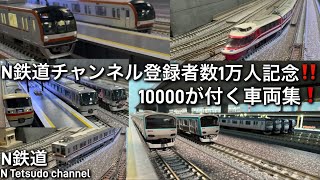 [N鉄道チャンネル登録者数1万人達成記念‼️] Nゲージ 10000が付く車両集！！ 走行通過、入線、発車シーンなど！