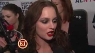 Leighton Meester talks to ET At AE Grand Opening