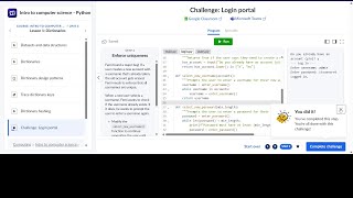 Challenge Login Portal Khan Academy