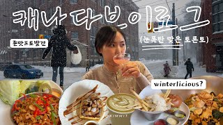 [vlog]🇨🇦겨울한정 코스요리? ❄️눈보라치는 나날들, 중국마트 탐방🛒