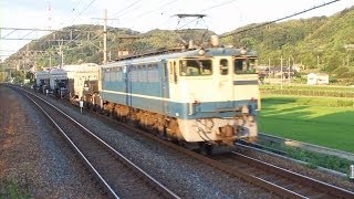 JR貨物 8862ﾚ EF65 2121 PF＋シキ×3 国鉄色 原色　絞り甘い 失敗作