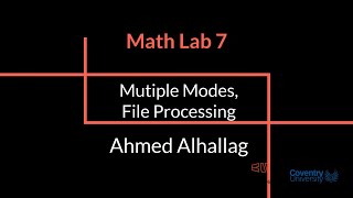 Python Lab 7: Multiple Modes, File Processing