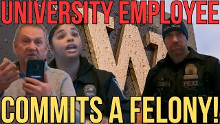 UNIVERSITY EMPLOYEE TOSSES PUBLIC RECORD - COMMITS FELONY - THEN SAVES HIMSELF - EMPLOYEES ABSENT!!!