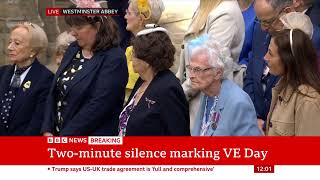 BBC News: Two Minute Silence on VE Day in Westminster Abbey (11:57 080525)