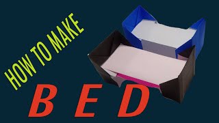 How To Make A Paper Bed very easy DIY MINI PAPER BED | easy making paper origami Miniature bedroom
