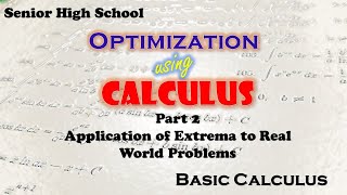 Optimization Using Calculus Part 2