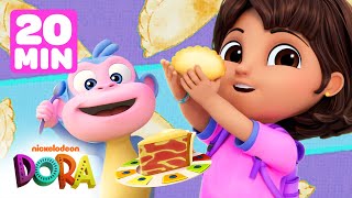 Dora's Yummy Food Marathon! 🎂 20 Minute Compilation | Dora \u0026 Friends