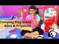 Camping in Kitchen Play House Tent | Camping With Baby Alice and Priyanshi | Learn With Priyanshi